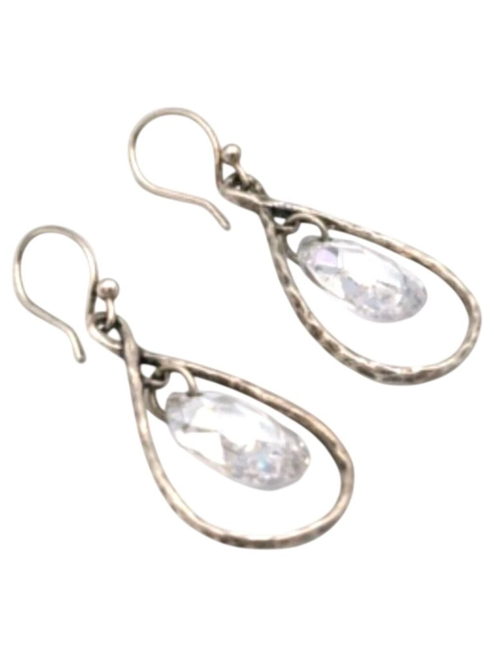 Silpada Cubic Zirconia Teardrop Harbor Lights Sterling Silver Earrings W2284